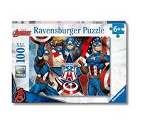 Ravensburger - Captain America, Puzzle Bambini 6+ Anni, 100 Pezzi XXL | Puzzle XXL da 100 pezzi di Captain America, educativo e divertente, ideale come regalo originale per bambini dai 6 anni.