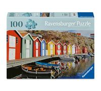 Ravensburger Puzzle 12001730 - Case colorate in Svezia - 100 pezzi puzzle foto per anziani e anziani, con pezzi di puzzle più grandi, grande immagine e base stabile per puzzle