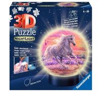 Ravensburger- Cavalli sulla Spiaggia, Luce Notturna, Singolo, Colore Giallo, 72 pièces ou 13 cm de diamètre, 11843