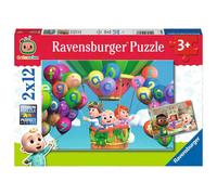 Ravensburger - puzzle cocomelon, collezione 2x12, 2 puzzle da 12 pezzi, età raccomandata 3+ anni