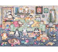 Ravensburger - Puzzle Cracker di Natale dei gatti pazzi - 1000 Pezzi