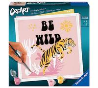 Ravensburger - Cre Be Wild: Tigre, Kit per Dipingere con i Numeri, Contiene Tavola Prestampata 20x20 cm, Pennello, Colori e Accessori, Gioco Creativo e Relax per Adulti 14+ Anni