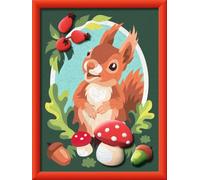 Ravensburger CreArt 12023068 - Caro scoiattolo - dipinto con numero da 9 anni, set per pittura con cornice, pennello e colori acrilici, regalo per ragazze e ragazzi, calco in gesso
