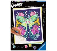 Ravensburger CreArt 12023096 - Pixie Cold: Luna Moth - Paint by Number per adulti e bambini dai 12 anni in su, set completo di colori acrilici di alta qualità
