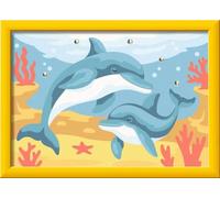 Ravensburger CreArt 12023115 - Delfini giocosi - Dipinto per numero per bambini dai 7 anni in su, strass