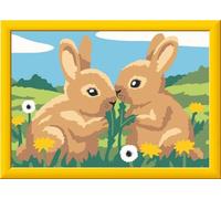 Ravensburger CreArt 12023124 - Bunny Friends - dipinto con numero per bambini dai 7 anni in su, set di pittura con cornice, pennello e colori acrilici, regalo per ragazze e ragazzi