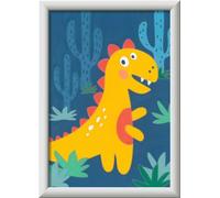 Ravensburger CreArt 20158 - Dipingere con i Numeri, Dinosauro, per Bambini dai 7 Anni in su, Set da Pittura con Cornice, Pennello e Colori acrilici, Regalo per Ragazzi e Ragazze