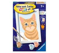 Ravensburger- Niedliche Katze Paint with Numbers 23756-Gioco di Carte Simpatico Gatto per Bambini dai 7 Anni, Colore Blu, Medio, 23756