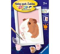 Ravensburger CreArt 23758 - Carino porcellino d'India - Dipingere con i Numeri per Bambini dai 7 Anni in su, Set da Pittura con Cornice, Pennello e Colori acrilici, Regalo per Ragazze e Ragazzi