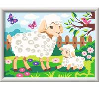 Ravensburger-CreArt 23764 Pecora con agnellino Malen Nach Zahlen 23764-Pecore, Bambini dai 9 Anni in su, Colore Bacca, Medio
