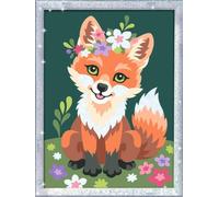 Ravensburger CreArt 23765 - Flowery Fox - dipinto con numero per bambini dai 9 anni in su, set da pittura con cornice, pennello e colori acrilici, regalo per ragazze e ragazzi, con glitter