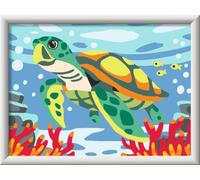Ravensburger CreArt 23993 - Tartaruga marina - dipinto per numero per bambini dai 7 anni in su, set di pittura con cornice, pennello e colori acrilici, regalo per ragazze e ragazzi