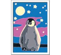 Ravensburger CreArt 28775 - Little Penguin - dipinto numerico a partire da 7 anni, set di pittura con cornice, pennello e colori acrilici, regalo per ragazze e ragazzi, si illumina al buio
