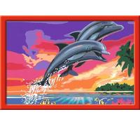 Ravensburger Kit dipingere con i numeri Il Mondo dei Delfini 28907 Multicolore Medio per bambini 9+
