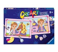 Ravensburger - CreArt Serie Junior: Principessa Avventurosa, Dipingere con i Numeri, Kit Pittura Bambini, Gioco Educativo, Idea Regalo Bambino e Bambina 5+ Anni, 2 Tavole da 32x22cm