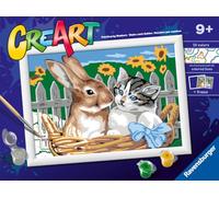 Ravensburger CreArt Serie D: Amici nella cesta, Kit per Dipingere con i Numeri,