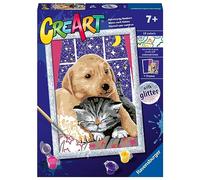 RAVENSBURGER - CREART SERIE D: AMICI PELOSE, KIT PER DIPINGERE CON I NUMERI, CONTIENE UNA TAVOLA PRESTAMPATA, PENNELLO, COLORI E ACCESSORI, GIOCO CREATIVO PER BAMBINI 9+ ANNI