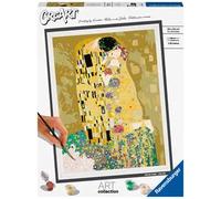 Ravensburger - creart art collection klimt: il bacio, kit per dipingere con i numeri, gioco creativo e relax, 14+ anni