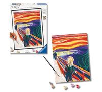 Ravensburger - CreArt ART COLLECTION Munch: L'Urlo, Kit per Dipingere con i Numeri, Contiene Tavola Prestampata 30 x 40 cm, 2 Pennelli, Colori e Accessori