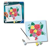 Ravensburger Kit Dipingere con i numeri CreArt Serie Trend Quadrati Bouquet di Rose 20x20 cm 14+