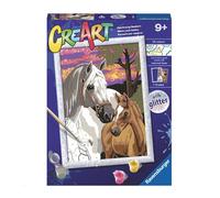 Ravensburger CreArt Cavalli al Tramonto Kit Pittura Bambini Tema Animali Cornice Inclusa