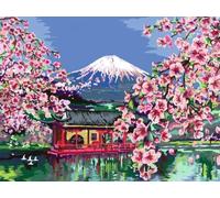 Ravensburger - CreArt Premium B Canvas, Ciliegi in Fiore, Dipingere con i Numeri, Kit Pittura, Idea Regalo Donna o Uomo, 14+ Anni, 30x40 cm