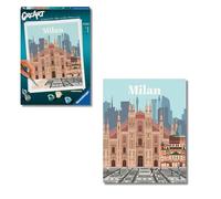 Ravensburger - CreArt City, Milano, Dipingere con i Numeri, Kit Pittura, Idea Regalo Donna o Uomo, 14+ Anni, 24x30 cm