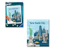 Ravensburger - CreArt City, New York, Dipingere con i Numeri, Kit Pittura, Idea Regalo Donna o Uomo, 14+ Anni, 24x30 cm