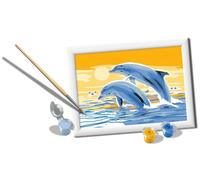 RAVENSBURGER CREART PER BAMBINI, KIT PER DIPINGERE CON I NUMERI, 7+, SERIE E, DELFINI AMICI