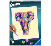 RAVENSBURGER CREART PER ADULTI, KIT PER DIPINGERE CON I NUMERI, SERIE TREND C, ELEFANTE