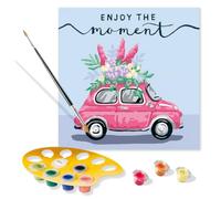 RAVENSBURGER CREART PER ADULTI, KIT PER DIPINGERE CON I NUMERI, SERIE TREND QUADRATI, ENJOY THE MOMENT