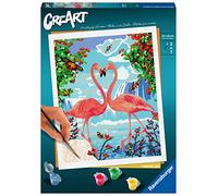 Ravensburger Creart Fenicotteri Innamorati, Kit per Dipingere con I Numeri, Tavola Prestampata 24 x 30 cm, Pennello, Colori E Accessori, Gioco Creativo E Relax per Adulti 14+ Anni, Multicolore