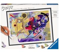 Ravensburger - creart art collection kandinsky: giallo, rosso, blu, kit per dipingere con i numeri, gioco creativo e relax, 14+ anni