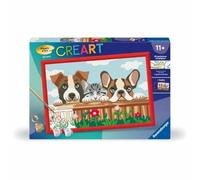 Ravensburger - CreArt Kids 31 x 21 cm - Numero d'Arte - Cani e Gatto - Kit di Pittura con Numeri - a Partire dai 9 Anni - 25908