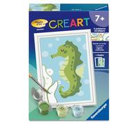 Ravensburger - CreArt Kids 8 x 12 cm - Numero d'arte - Cavalluccio marino - Kit di pittura con numeri - da 7 anni - 25994