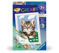 Ravensburger - CreArt Kids 8 x 12 cm - Numero d'Arte - Gattino Marrone - Kit di Pittura con Numeri - a Partire dai 9 Anni - 25997