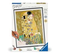 Ravensburger - creart art collection klimt: il bacio, kit per dipingere con i numeri, gioco creativo e relax, 14+ anni