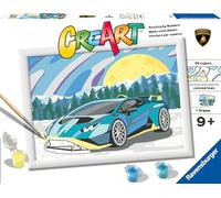 Ravensburger CreArt: Lamborghini - Dipingere con i Numeri per Bambini 9+ Anni, Kit Pittura con Tavole, Cornice, Pennello e Colori Inclusi, 25 x 18,30 cm, Idee Regalo