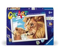 Ravensburger - CreArt Serie D: Leone e cucciolo, Dipingere con i Numeri, Kit Pittura Bambini, Cornice Inclusa, Gioco Educativo e Creativo, Idea Regalo Bambini 9+ Anni, 18x24cm