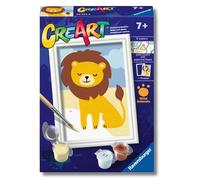 Ravensburger - CreArt Serie F:Leone Giocoso, Dipingere con i Numeri, Kit Pittura Bambini, Cornice Inclusa, Gioco Educativo e Creativo, Idea Regalo Bambini 7+ Anni, 12x8,50cm