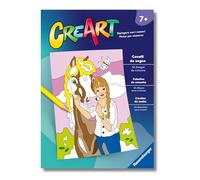 Ravensburger - CreArt: Libro da Colorare, Spaventosi Dinosauri, Bambini 7 anni, dipingere con i numeri, giochi educativi e di viaggio