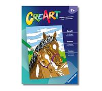 Ravensburger - CreArt: Libro da Colorare, Cavalli, Bambini 7 anni, dipingere con i numeri, giochi educativi e di viaggio