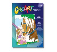 Ravensburger - CreArt: Libro da Colorare, Teneri Cavalli, Bambini 5 anni, Dipingere con i Numeri, Giochi Educativi e di Viaggio
