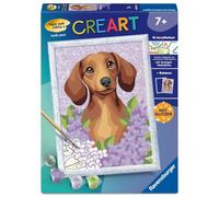 Ravensburger CreArt, Malen Nach Zahlen Kinder - Dackel Lilac: mit Glitzer!