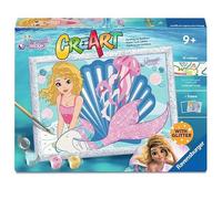 Ravensburger - CreArt: Mermaid Magic, Dipingere con i Numeri per Bambini 9+ Anni, Kit Pittura con Pennello e Colori Inclusi, 18,30 x 25 cm, Idee Regalo per Bambini 9 Anni