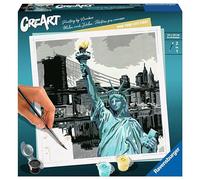 Ravensburger - CreArt New York, Dipingere per Rilassarsi, Contiene Una Tavola Prestampata e Un Tracciato Che Guida l'Attività, Hobby per Adulti e Ragazzi - Misure Tavola 20 x 20 cm