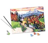 Ravensburger Kit pittura a numeri RVB20274 Paesaggio Prealpino – tavola 40x30 cm, pennello e colori