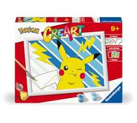 Ravensburger - CreArt Serie D: Pokémon Pikachu, Dipingere con i Numeri, Kit Pittura Bambini, Cornice Inclusa, Gioco Educativo, Idea Regalo Bambini 7+ Anni, 26x20 cm