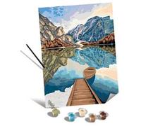 Ravensburger - CreArt Premium B Canvas, Lago di Montagna, Dipingere con i Numeri, Kit Pittura, Idea Regalo Donna o Uomo, 14+ Anni, 30x40 cm