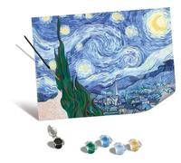 Ravensburger - CreArt Premium B Canvas, Van Gogh, Notte Stellata, Dipingere con i Numeri, Kit Pittura, Idea Regalo Donna o Uomo, 14+ Anni, 30x40 cm